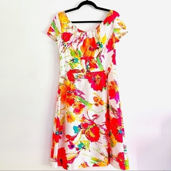 Sun Fashions of Hawaii Dresses & Skirts - Sun Fashions of Hawaii Dress L Vintage Floral Print Fabric Buttons Vacation